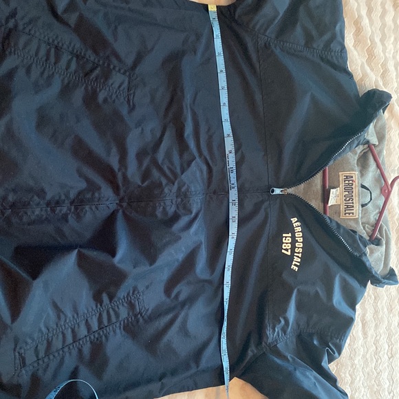 Aeropostle lined men’s XS nylon jacket Hooded. Oversized for XS. PTP about 22.5 - Picture 6 of 9